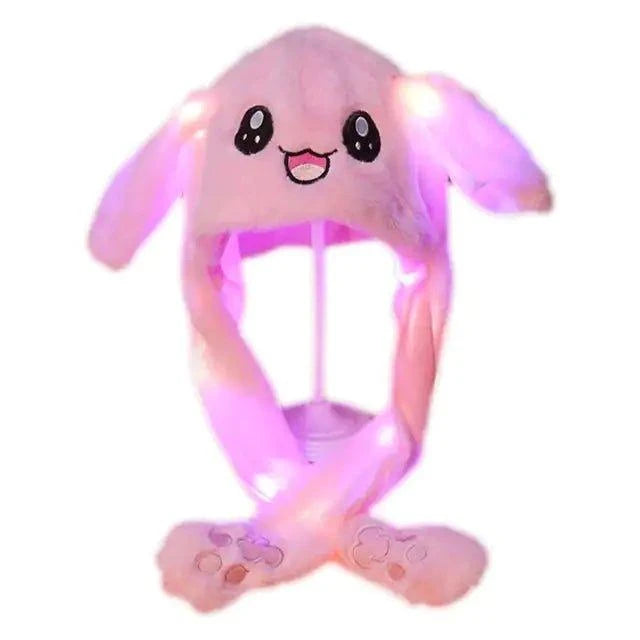 Light Up Your Look with Plush Hat with Movable Ears and LED Light - Home Kartz