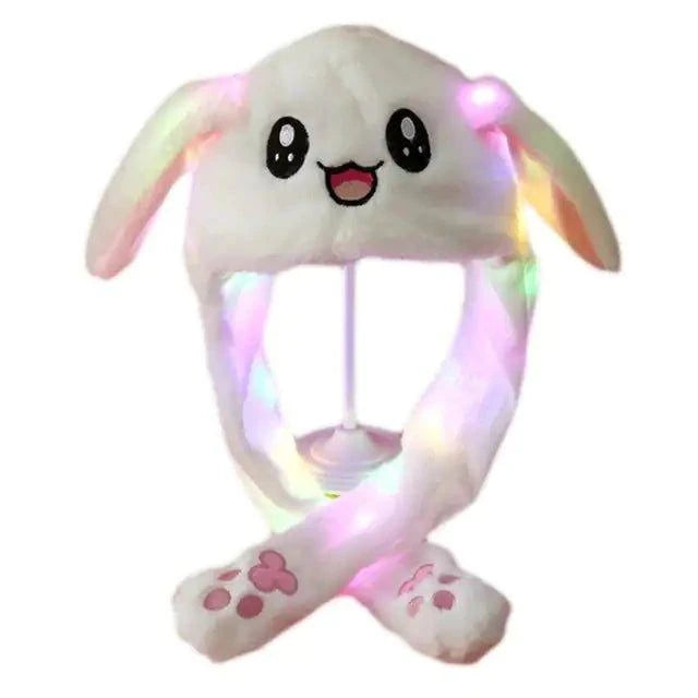 Light Up Your Look with Plush Hat with Movable Ears and LED Light - Home Kartz
