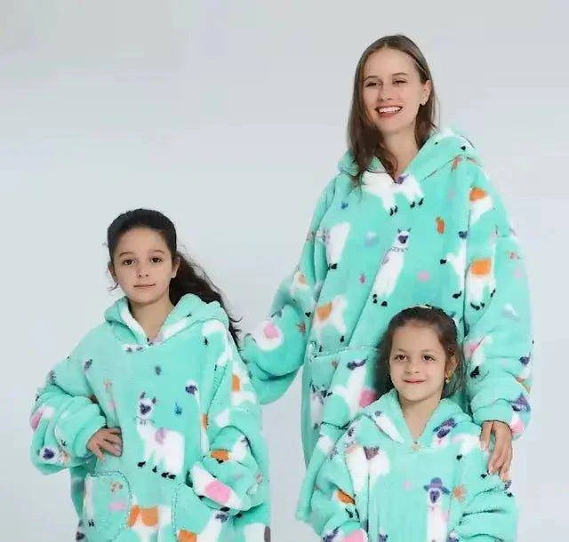 Plush Oversized Velveteen Blanket Hoodie – Cozy Comfort for the Whole Family - Home Kartz