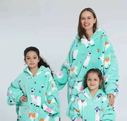 Plush Oversized Velveteen Blanket Hoodie – Cozy Comfort for the Whole Family - Home Kartz