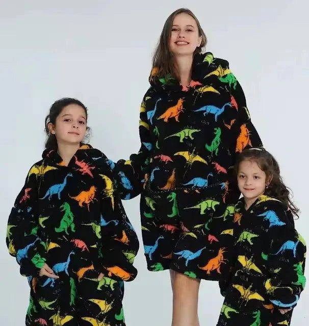 Plush Oversized Velveteen Blanket Hoodie – Cozy Comfort for the Whole Family - Home Kartz