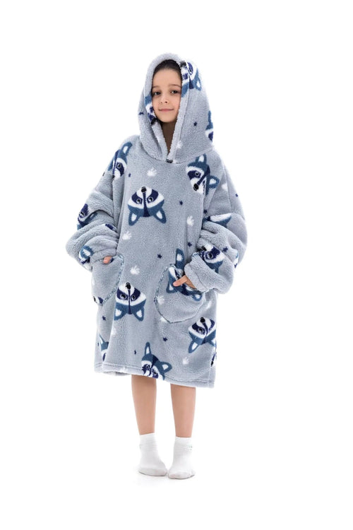 Plush Oversized Velveteen Blanket Hoodie – Cozy Comfort for the Whole Family - Home Kartz