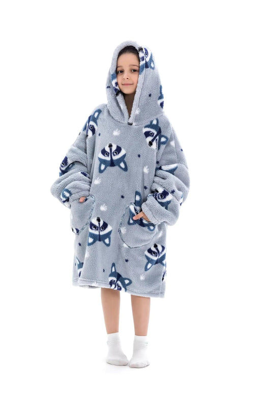 Plush Oversized Velveteen Blanket Hoodie – Cozy Comfort for the Whole Family - Home Kartz