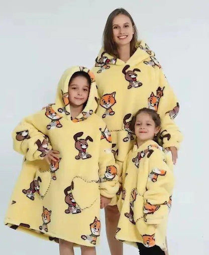 Plush Oversized Velveteen Blanket Hoodie – Cozy Comfort for the Whole Family - Home Kartz
