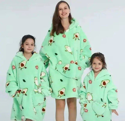 Plush Oversized Velveteen Blanket Hoodie – Cozy Comfort for the Whole Family - Home Kartz