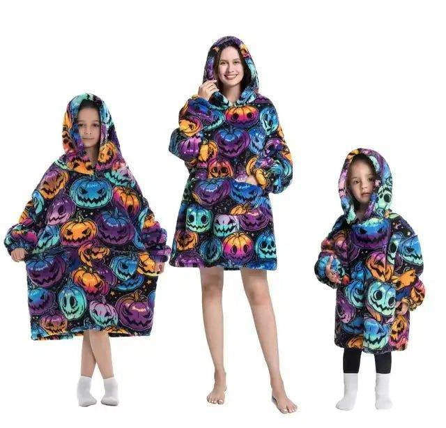 Plush Oversized Velveteen Blanket Hoodie – Cozy Comfort for the Whole Family - Home Kartz