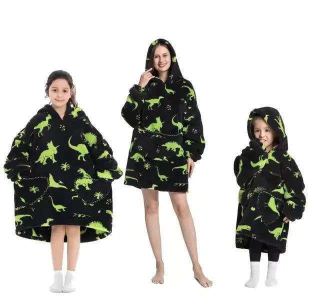 Plush Oversized Velveteen Blanket Hoodie – Cozy Comfort for the Whole Family - Home Kartz