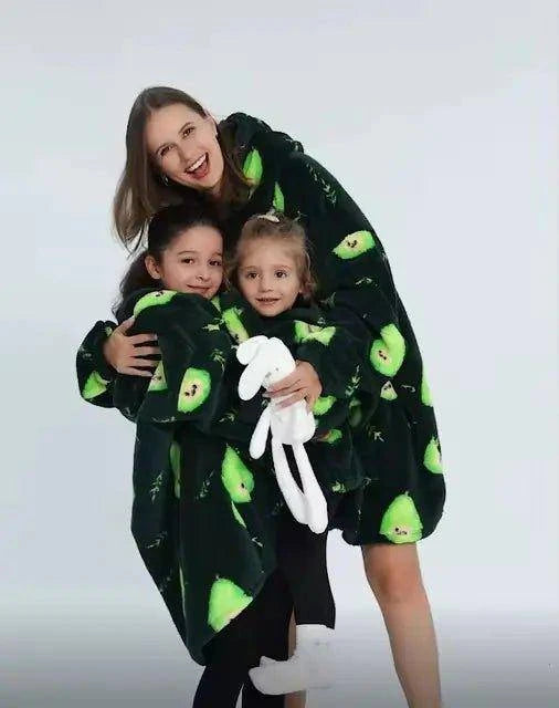 Plush Oversized Velveteen Blanket Hoodie – Cozy Comfort for the Whole Family - Home Kartz