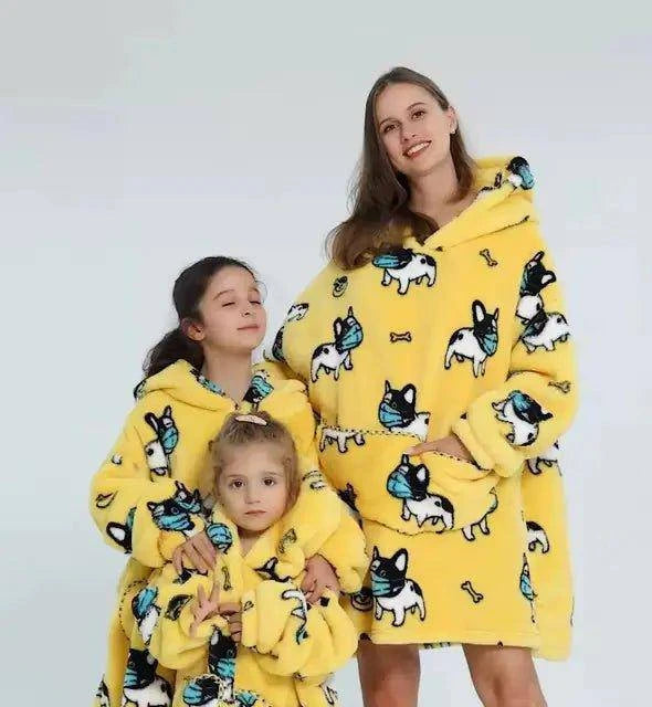 Plush Oversized Velveteen Blanket Hoodie – Cozy Comfort for the Whole Family - Home Kartz