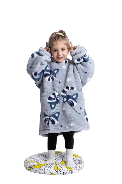 Plush Oversized Velveteen Blanket Hoodie – Cozy Comfort for the Whole Family - Home Kartz