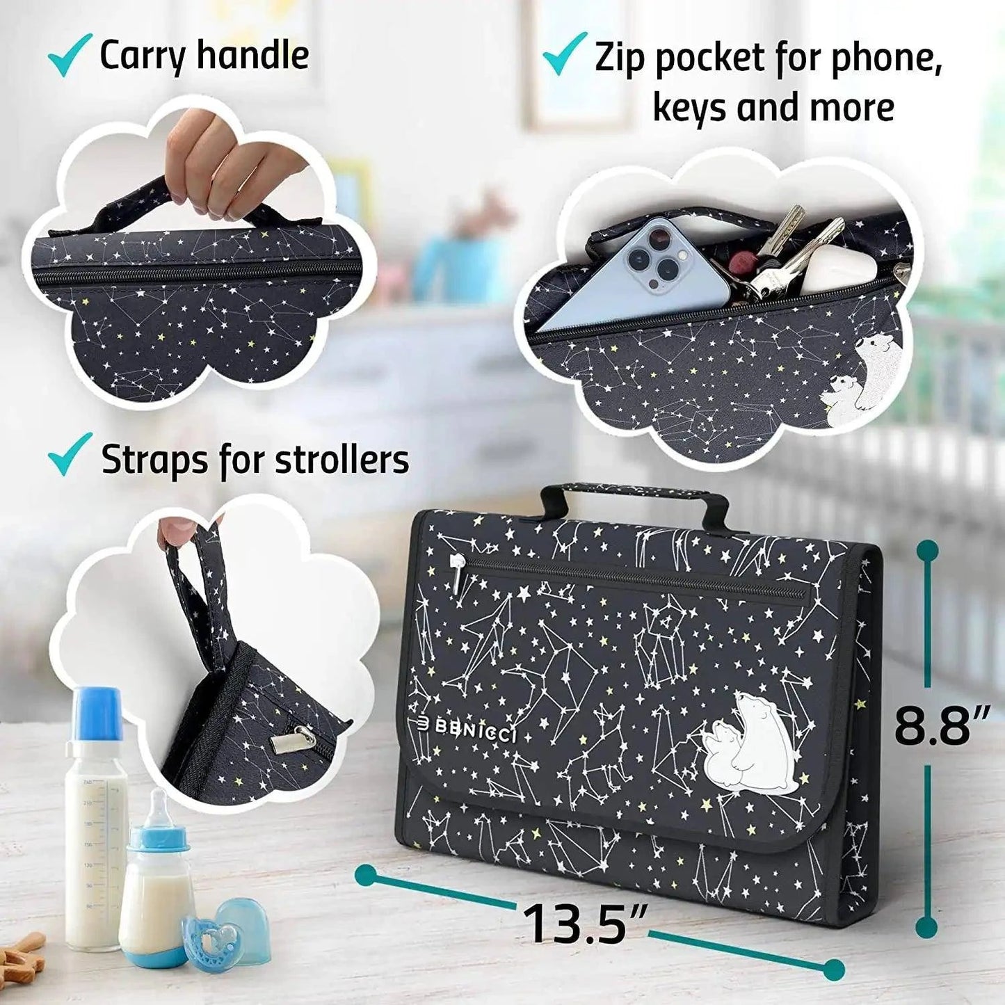 Portable Travel Diaper Changing Pad with Cushion and Storage – Hygienic, Easy to Clean, and Perfect for On-the-Go Parents - Home Kartz
