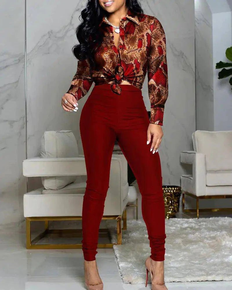 Elevate Your Look with a Stunning Printed Top and Wide Leg Pants Set 👗✨ - Home Kartz