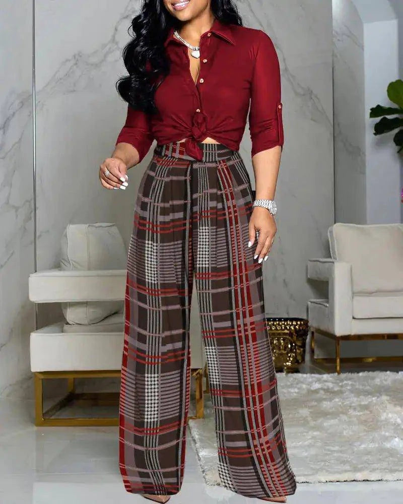 Elevate Your Look with a Stunning Printed Top and Wide Leg Pants Set 👗✨ - Home Kartz