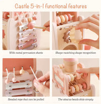 Unlock Their Cognitive Castle: Montessori Wooden Pink House Blocks - Build, Learn, and Grow! 🏰🧠💖 - Home Kartz