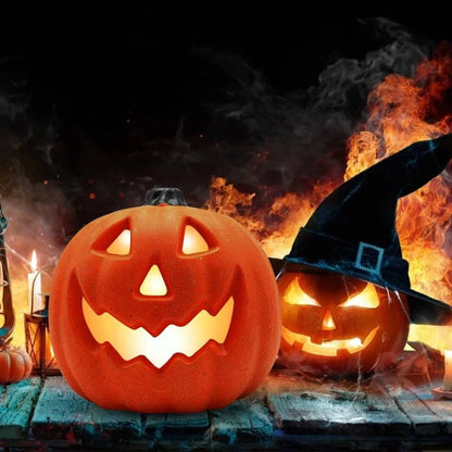 Light Up Halloween with the LED Pumpkin Lantern Night Light – Safe and Spooky Decor - Home Kartz