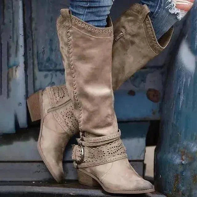 👢 Women's High Boots | Fashion-Forward Over The Knee Boots with Side Zipper 🌟 - Home Kartz