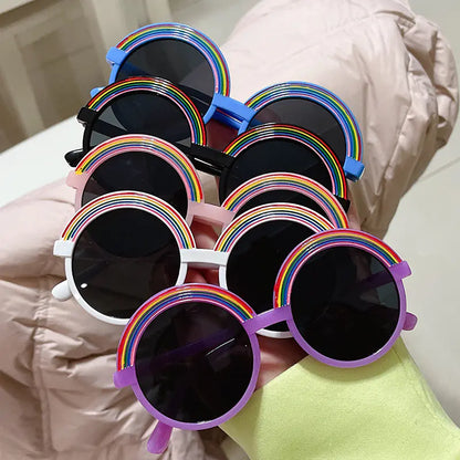 ✨ Rainbow Fun Meets Ultimate Eye Safety: Introducing the Retro Rainbow Cartoon Sunglasses for Kids! ✨ - Home Kartz