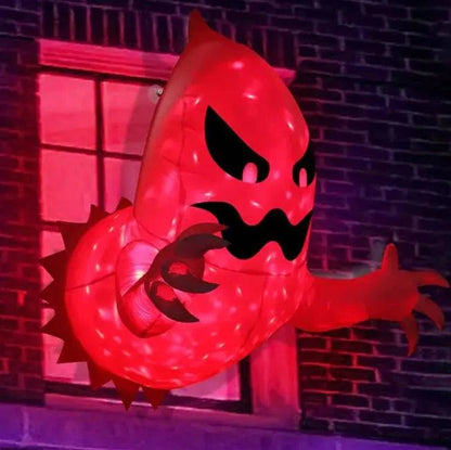 Spooky Halloween Inflatable Outdoor Ghost with LED Lights – 6ft Tall - Home Kartz