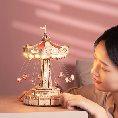 Create, Listen & Relax - Craft Your Own Dreamy Wooden Musical Carousel!