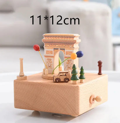 Rotating Wooden Music Box: Handcrafted Carousel for Timeless Joy & Soothing Melodies