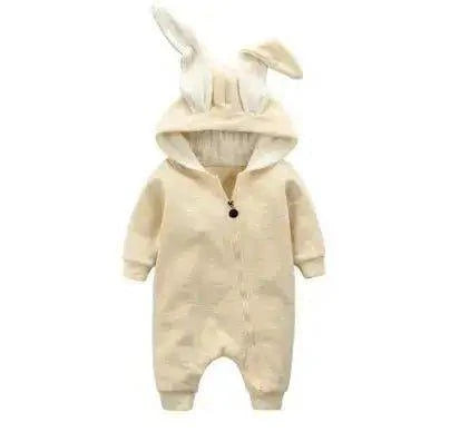 Hop Into Cuteness Overload with Rabbit Ear Hooded Baby Rompers - Home Kartz