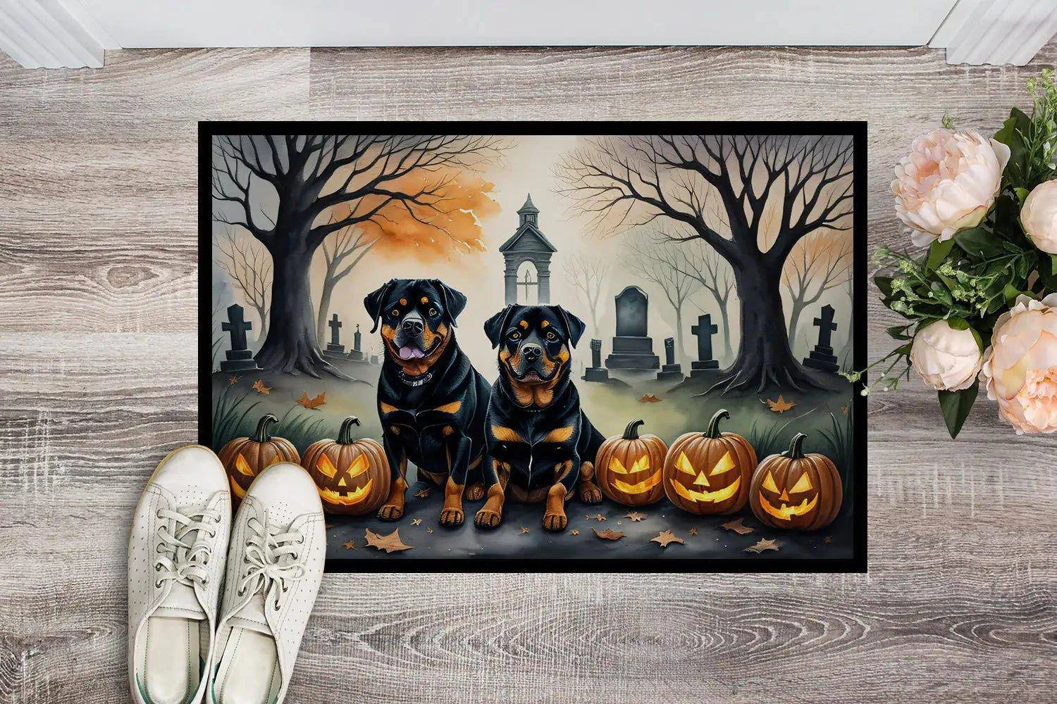 Rottweiler Halloween Doormat – Durable, Non-Slip, and Perfect for Indoor & Outdoor Use - Home Kartz