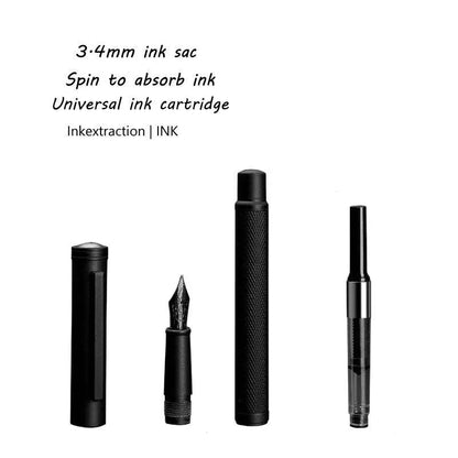 Samurai Black Metal Fountain Pen - The Perfect Fusion of Elegance and Precision - Home Kartz