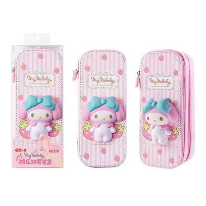 Sanrio PU Large Capacity Pencil Case | Stress Relief Tool for Kids - Home Kartz