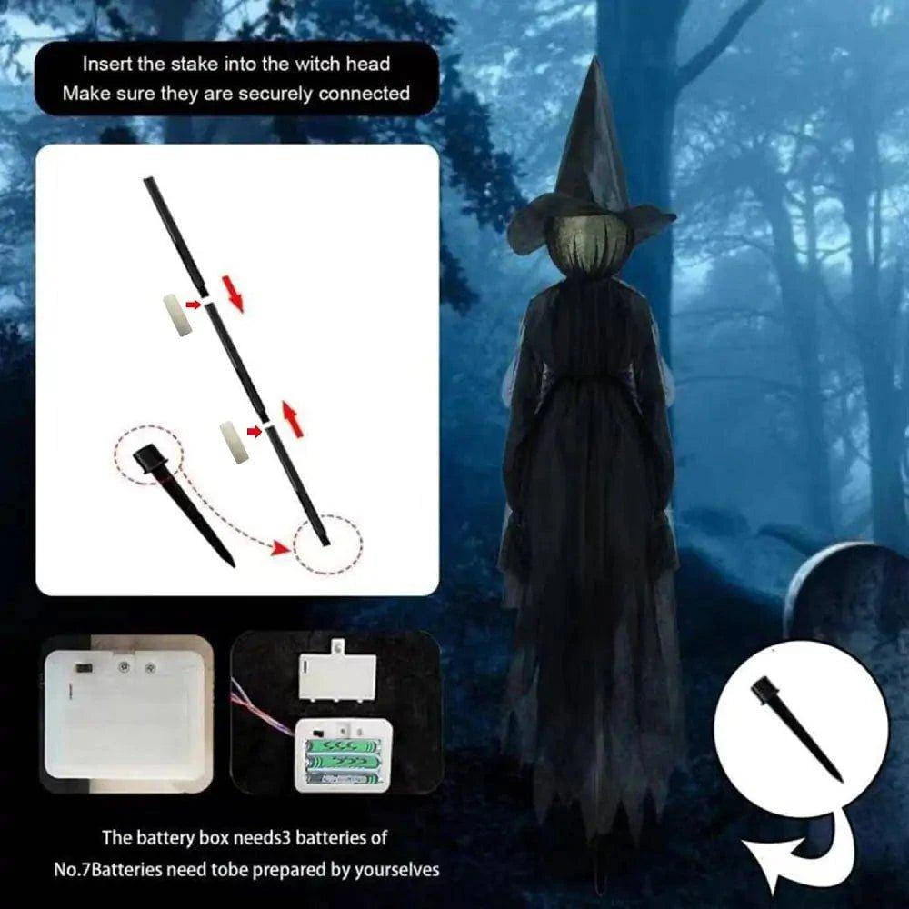 Scary Halloween Witch Decoration – 3-Pack Glowing, Screaming Witches for Ultimate Spooky Decor - Home Kartz