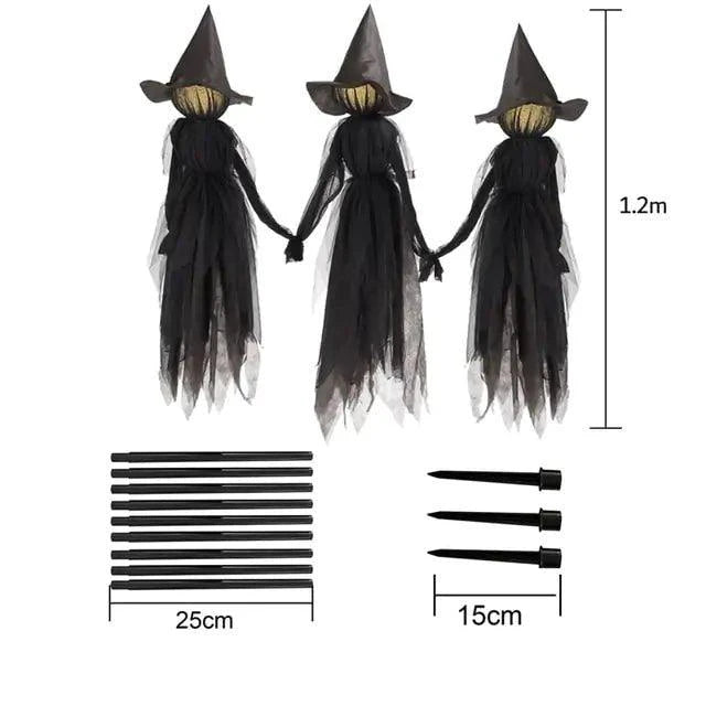 Scary Halloween Witch Decoration – 3-Pack Glowing, Screaming Witches for Ultimate Spooky Decor - Home Kartz