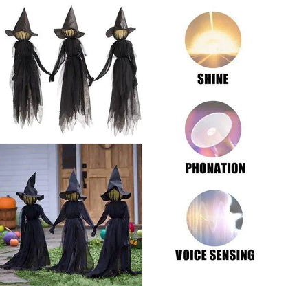 Scary Halloween Witch Decoration – 3-Pack Glowing, Screaming Witches for Ultimate Spooky Decor - Home Kartz