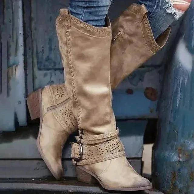 👢 Women's High Boots | Fashion-Forward Over The Knee Boots with Side Zipper 🌟 - Home Kartz