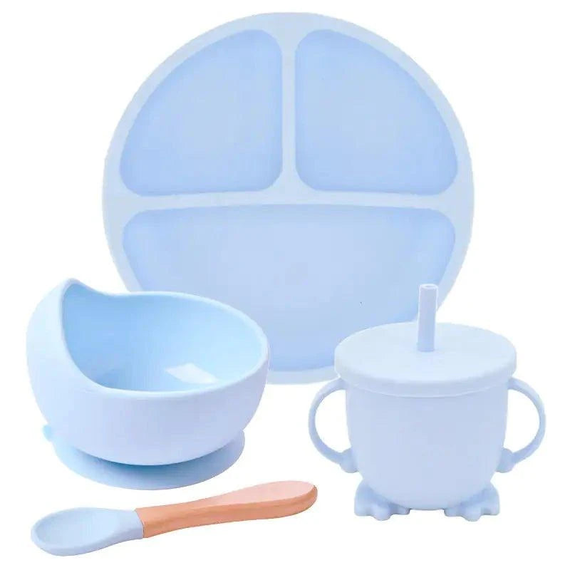 Mess-Free Mealtime: Silicone Suction Cup Dinner Plate Set for Babies & Kids - Home Kartz