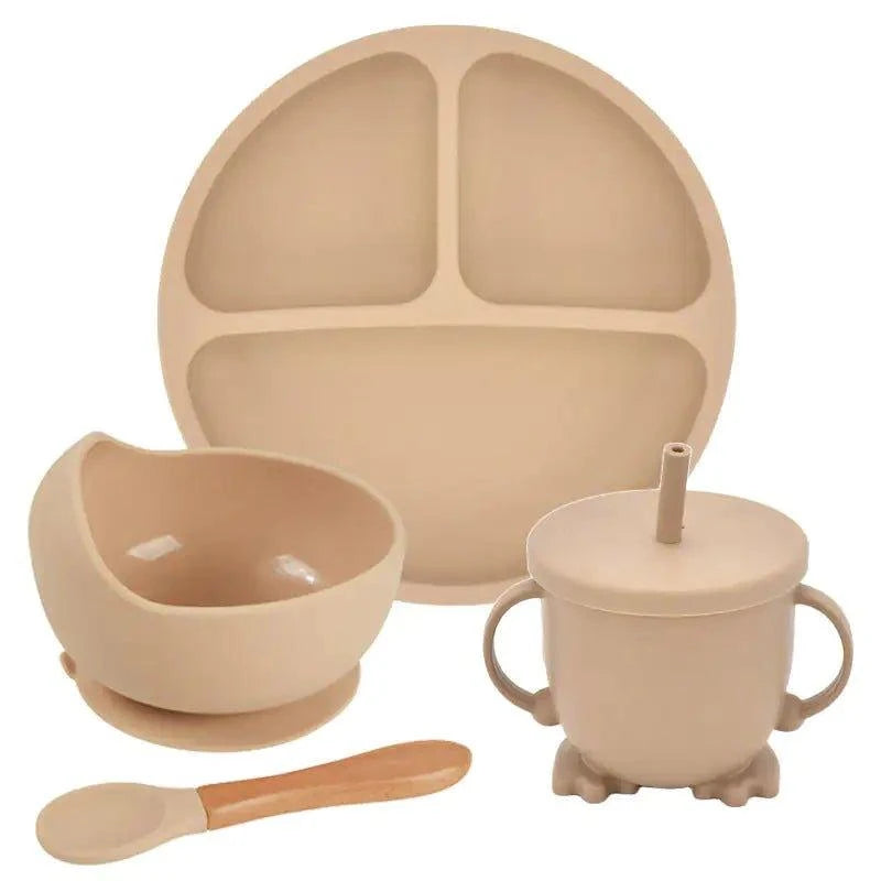 Mess-Free Mealtime: Silicone Suction Cup Dinner Plate Set for Babies & Kids - Home Kartz