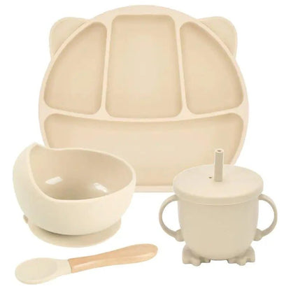 Mess-Free Mealtime: Silicone Suction Cup Dinner Plate Set for Babies & Kids - Home Kartz