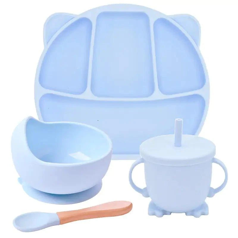 Mess-Free Mealtime: Silicone Suction Cup Dinner Plate Set for Babies & Kids - Home Kartz