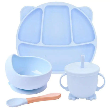 Mess-Free Mealtime: Silicone Suction Cup Dinner Plate Set for Babies & Kids - Home Kartz