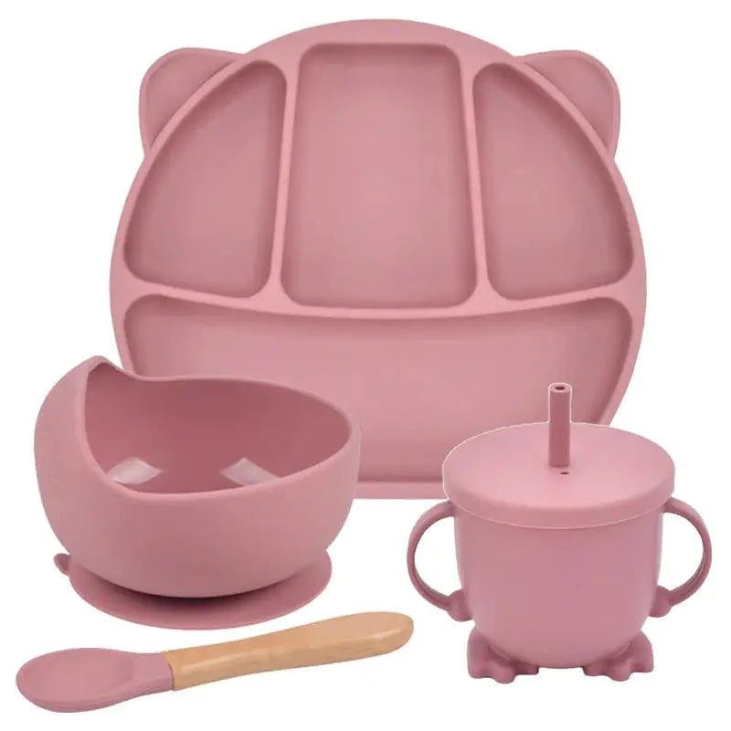 Mess-Free Mealtime: Silicone Suction Cup Dinner Plate Set for Babies & Kids - Home Kartz