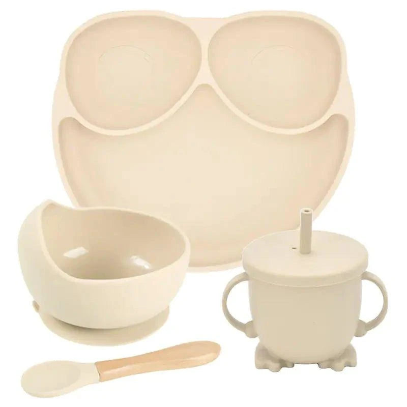 Mess-Free Mealtime: Silicone Suction Cup Dinner Plate Set for Babies & Kids - Home Kartz
