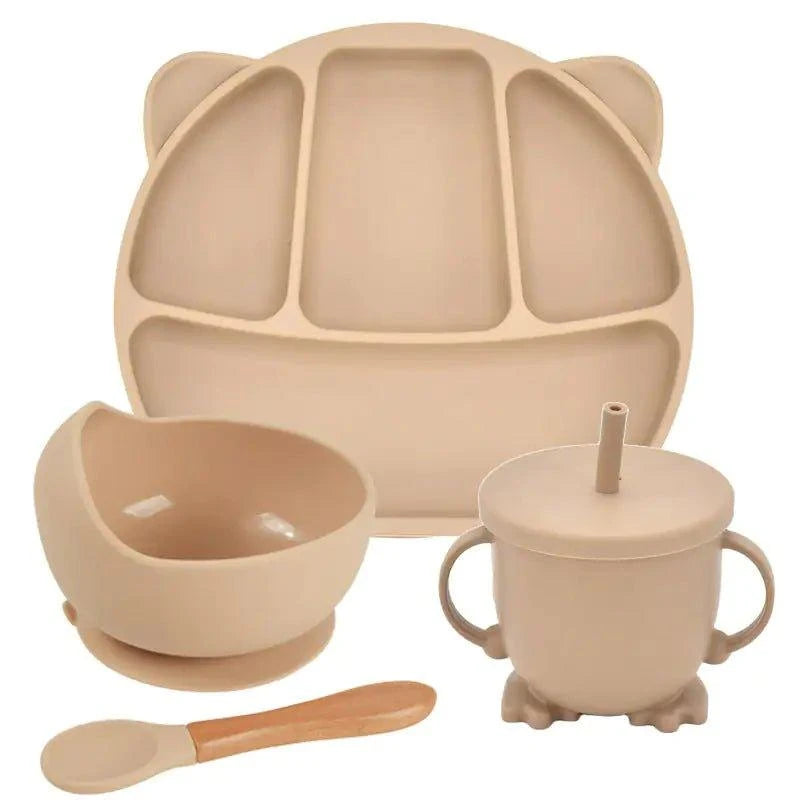 Mess-Free Mealtime: Silicone Suction Cup Dinner Plate Set for Babies & Kids - Home Kartz