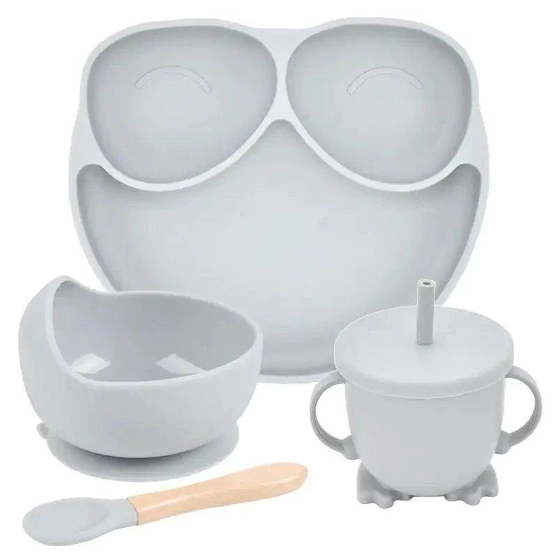 Mess-Free Mealtime: Silicone Suction Cup Dinner Plate Set for Babies & Kids - Home Kartz