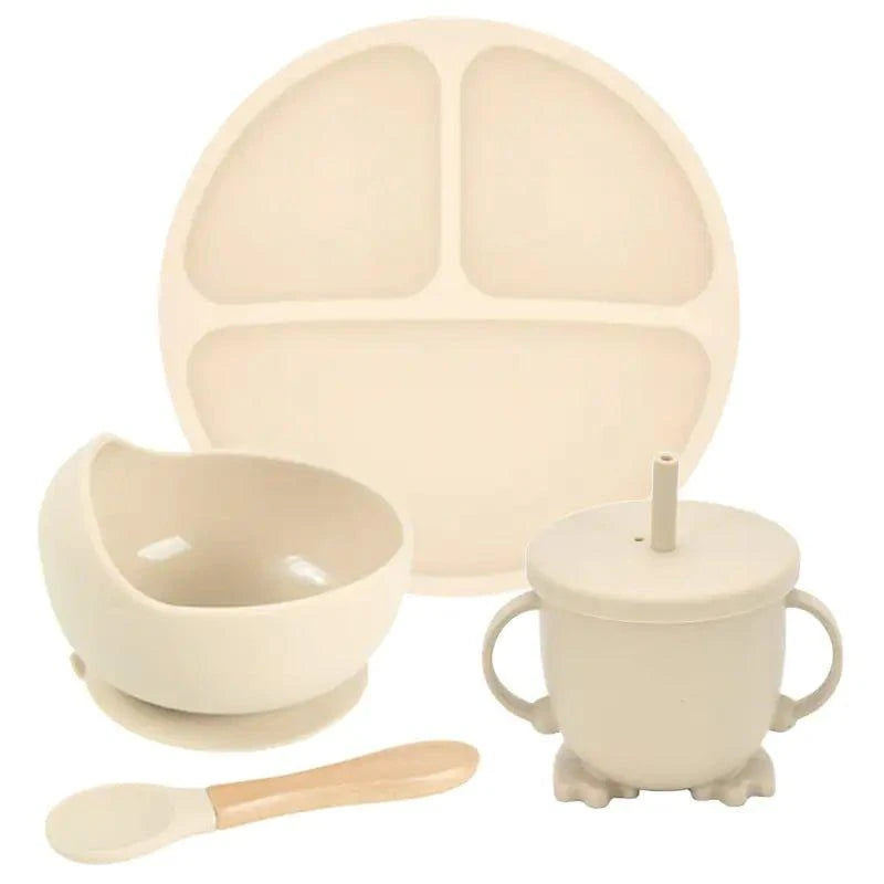 Mess-Free Mealtime: Silicone Suction Cup Dinner Plate Set for Babies & Kids - Home Kartz