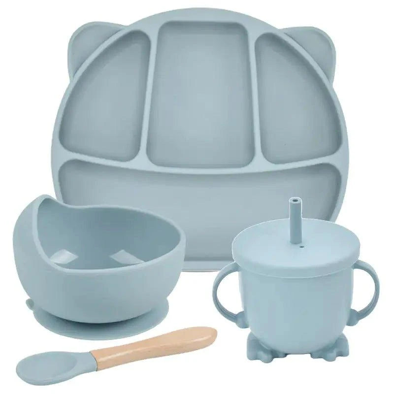 Mess-Free Mealtime: Silicone Suction Cup Dinner Plate Set for Babies & Kids - Home Kartz