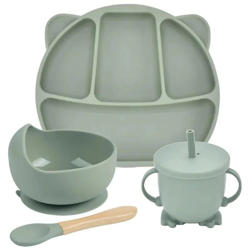 Mess-Free Mealtime: Silicone Suction Cup Dinner Plate Set for Babies & Kids - Home Kartz