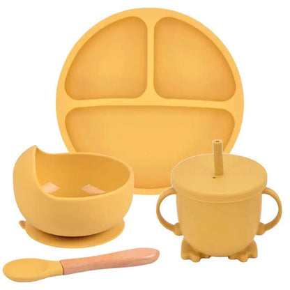 Mess-Free Mealtime: Silicone Suction Cup Dinner Plate Set for Babies & Kids - Home Kartz
