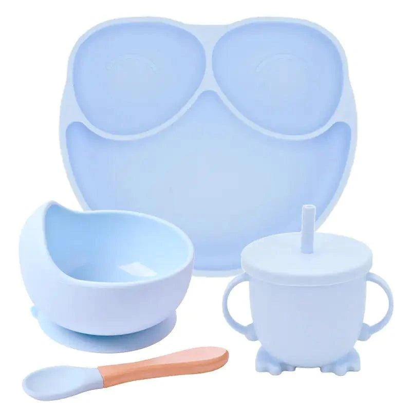 Mess-Free Mealtime: Silicone Suction Cup Dinner Plate Set for Babies & Kids - Home Kartz