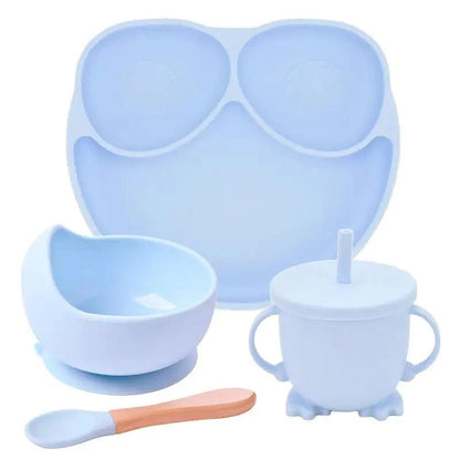 Mess-Free Mealtime: Silicone Suction Cup Dinner Plate Set for Babies & Kids - Home Kartz
