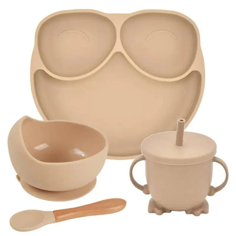 Mess-Free Mealtime: Silicone Suction Cup Dinner Plate Set for Babies & Kids - Home Kartz