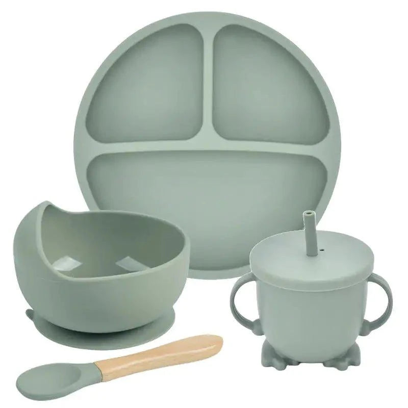 Mess-Free Mealtime: Silicone Suction Cup Dinner Plate Set for Babies & Kids - Home Kartz