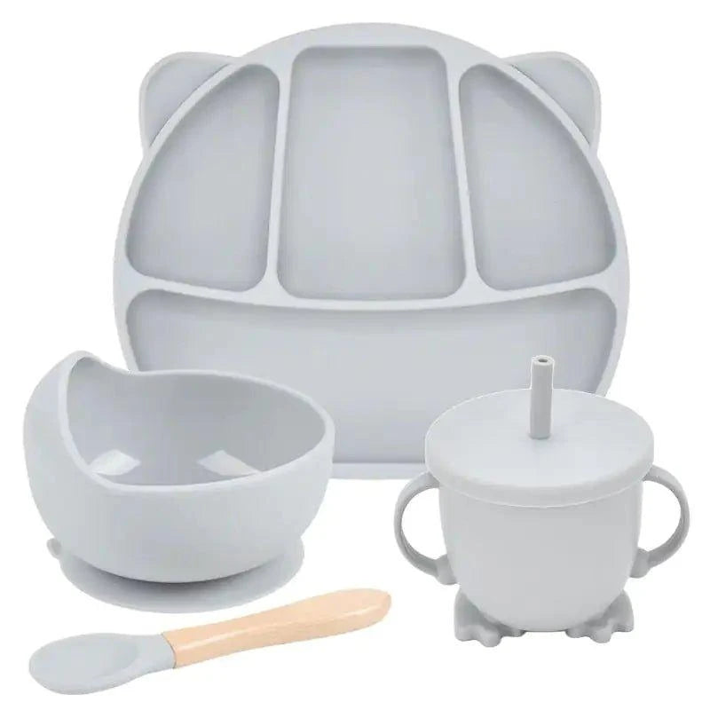 Mess-Free Mealtime: Silicone Suction Cup Dinner Plate Set for Babies & Kids - Home Kartz